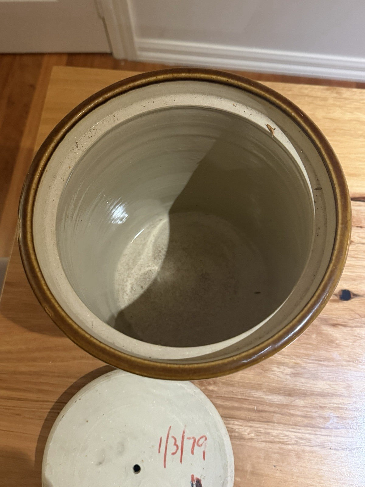 Vintage Stoneware Storage Crock No 8 Lidded Jar Brown Glaze Australian Pottery