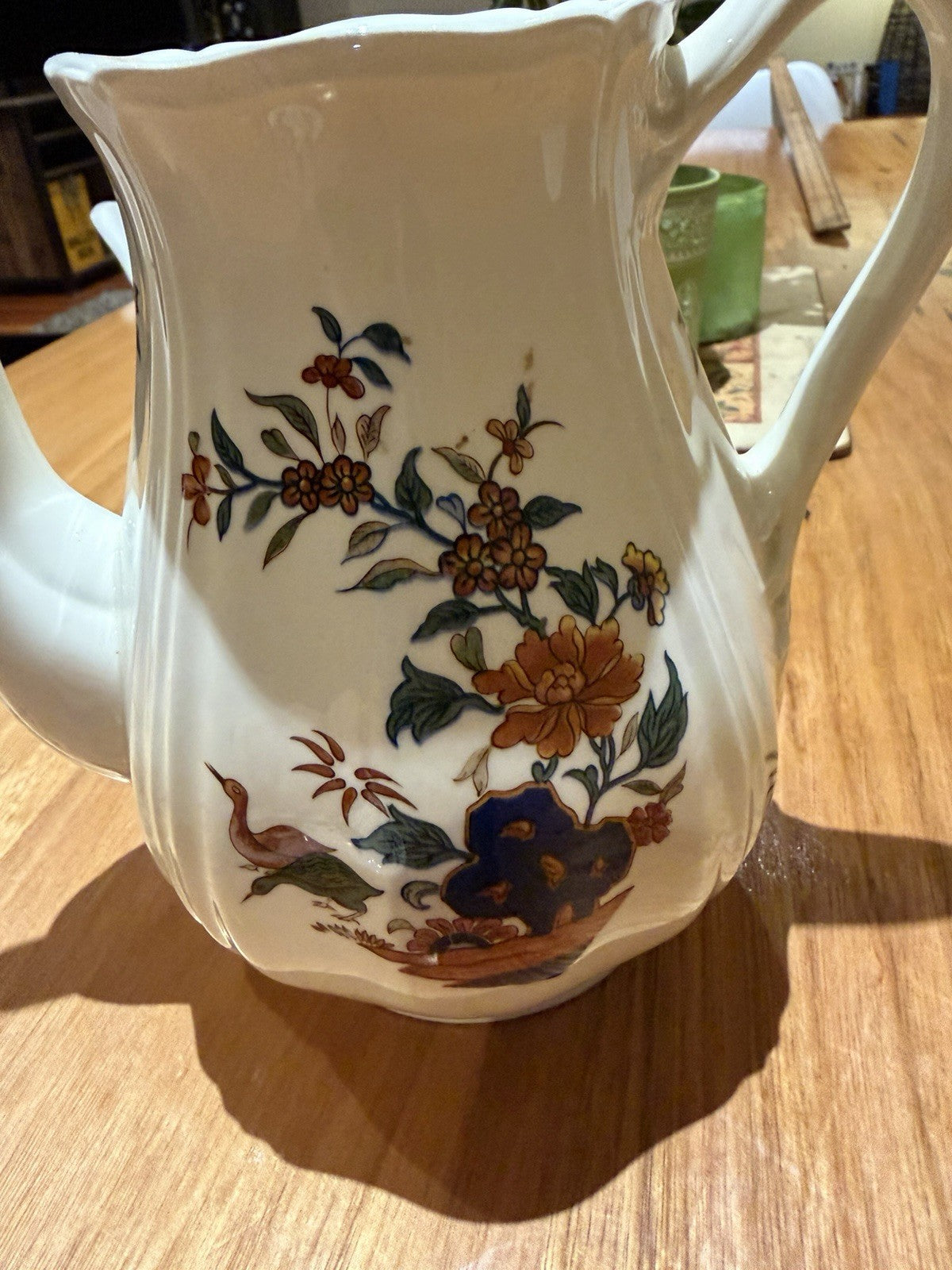 Wedgwood Chinese Teal Coffee Pot & Lid Etruria Barlaston England Vintage