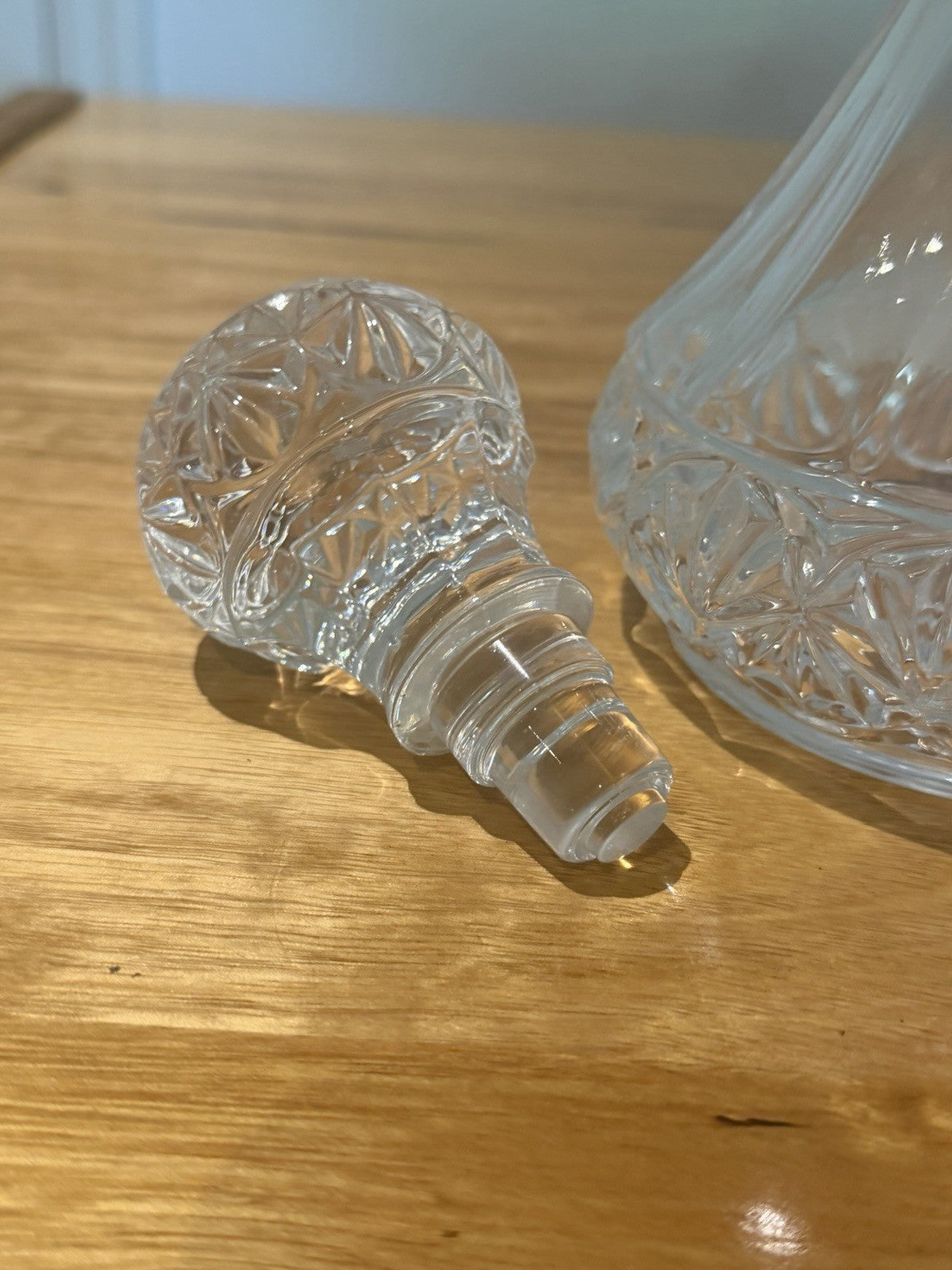Cristal de Flandre France 24% Lead Crystal Decanter Stopper Vintage 27cm
