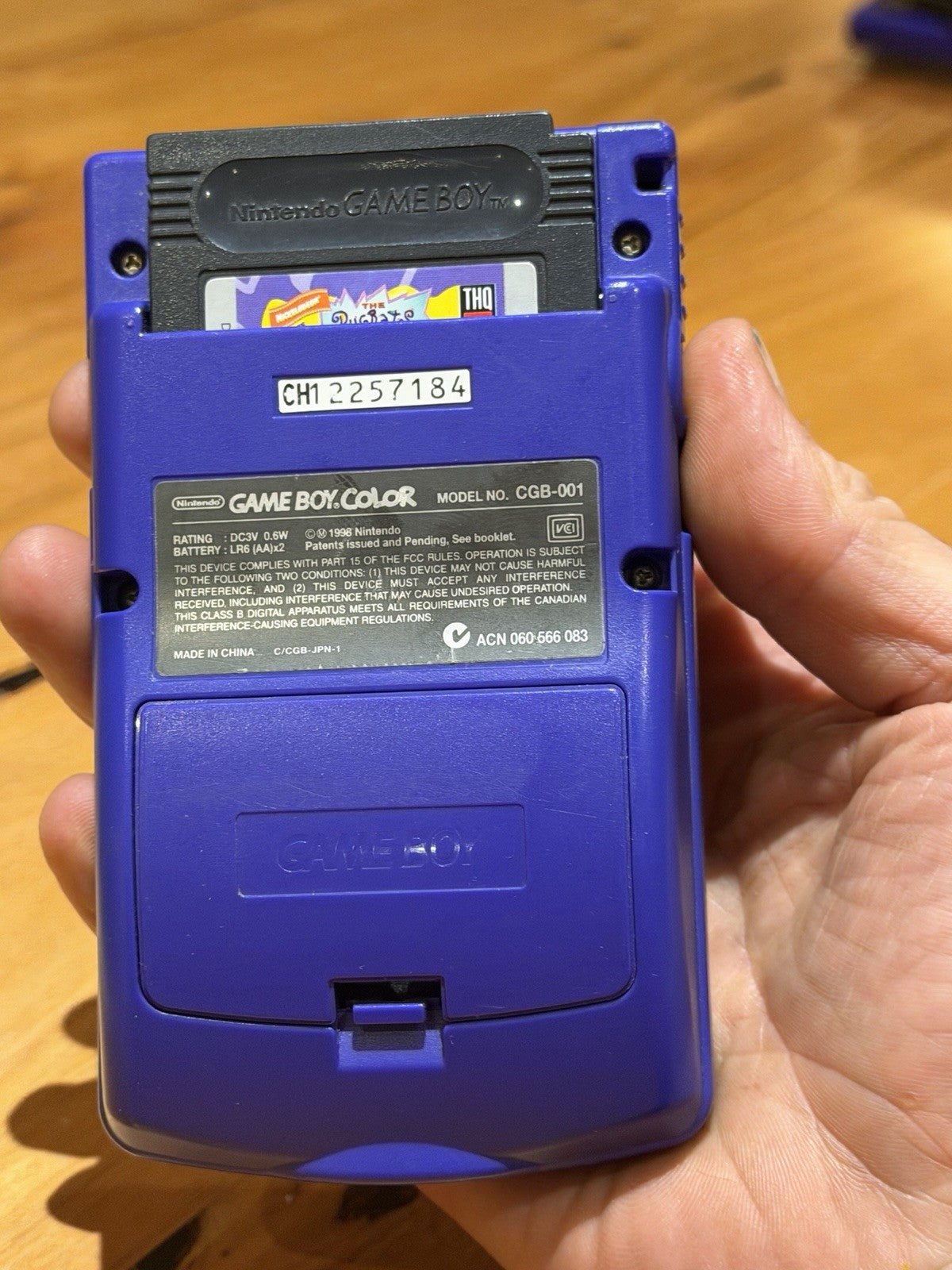 Nintendo Game Boy Color Grape Purple CGB-001 Handheld Console Tested Working
