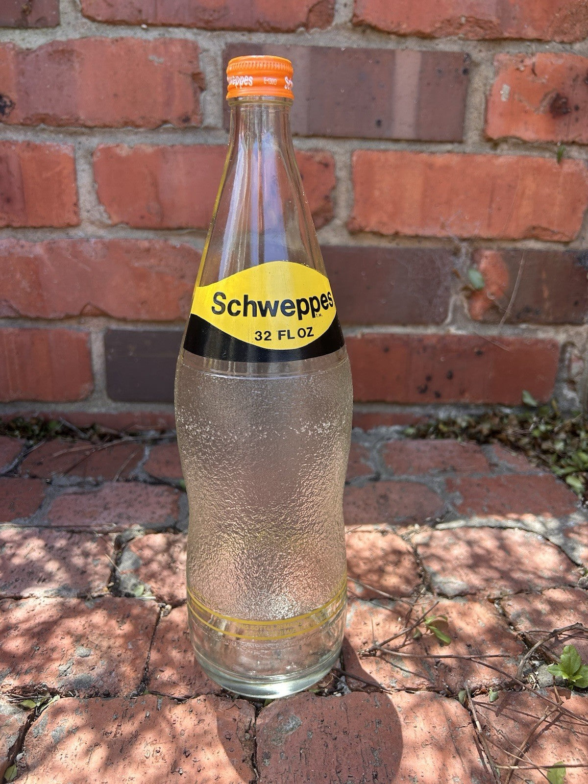 Vintage Schweppes 32oz Glass Bottle Family Size Australian Return Bottle 1960s