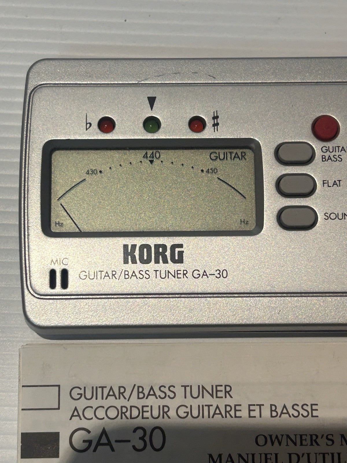 Korg GA-30 Guitar Bass Tuner w/ Box & Manual Vintage 2000s Works