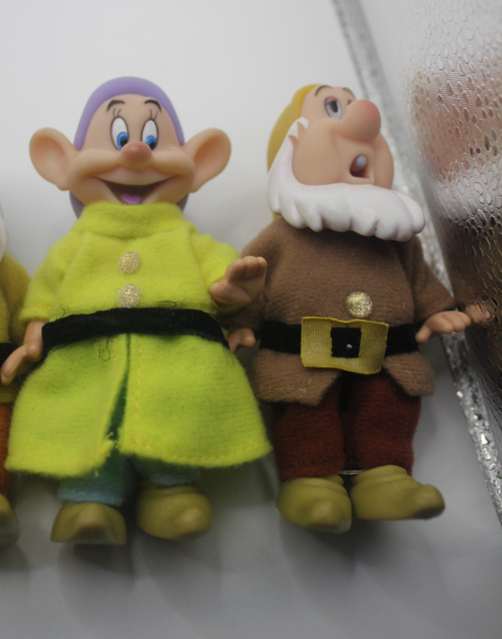 Disney Seven Dwarfs Complete Set Simba Vintage Plush and Vinyl Figures 12cm
