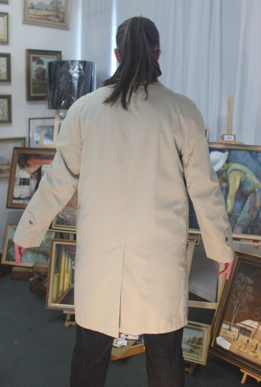 Vintage Henry Buck's Melbourne Beige Overcoat with Removable Liner