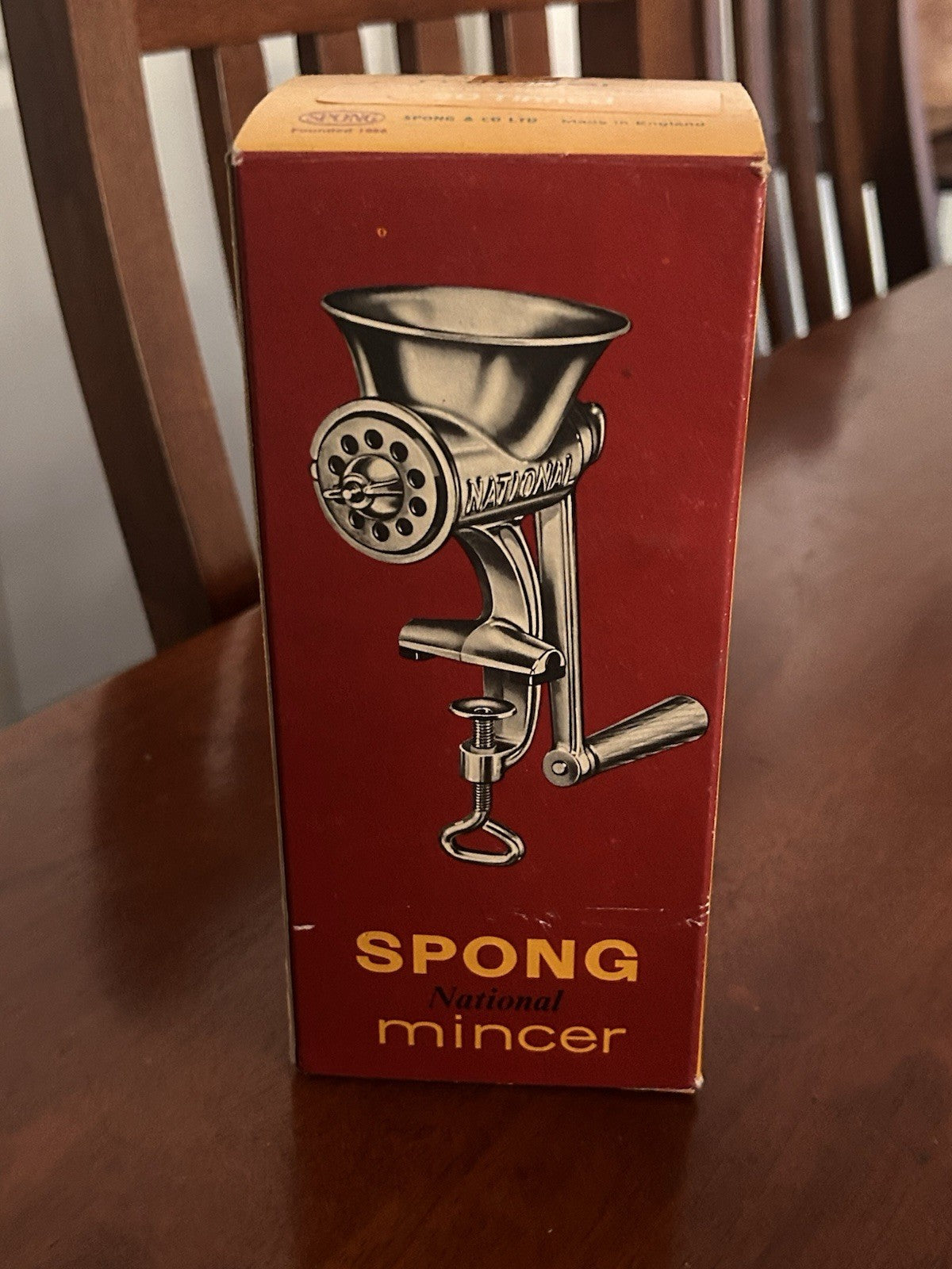 Spong National No.20 Mincer Made in England Boxed Vintage Kitchen Tool