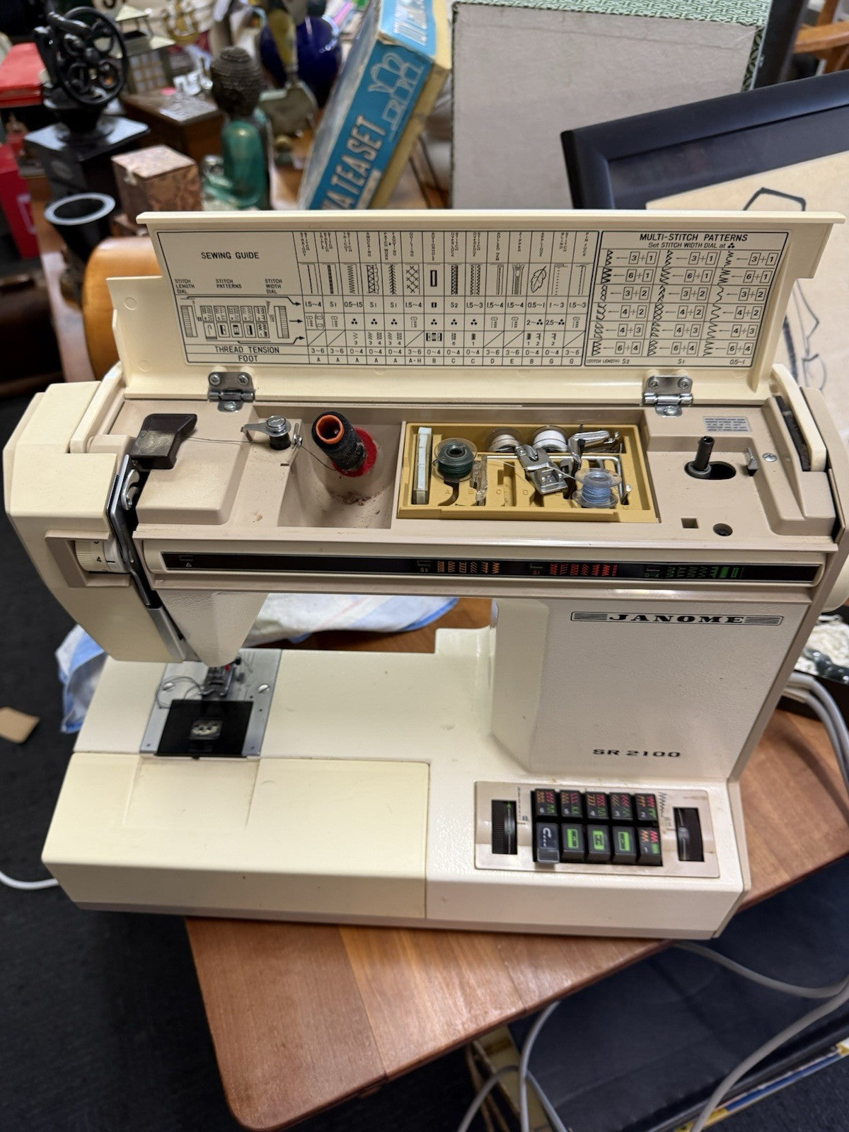 Janome SR2100 Vintage Sewing Machine Working Multi Stitch Heavy Duty Japan