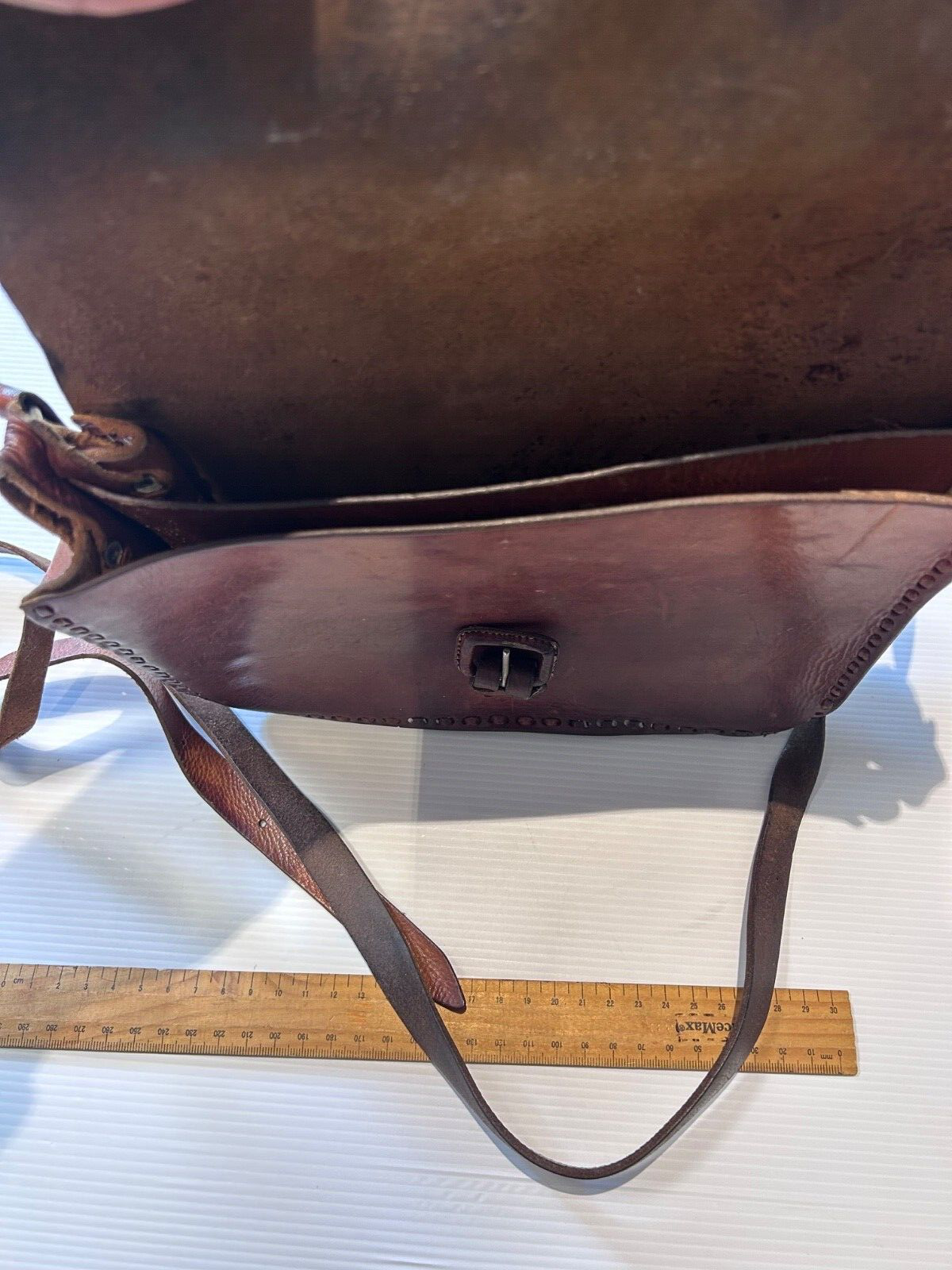 Vintage Handmade Leather Satchel – Rustic Brown Shoulder Bag