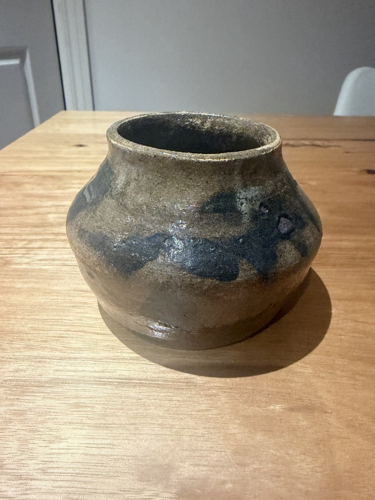 Vintage Australian Studio Pottery Vase Signed SW Joan Nun Abstract Glaze