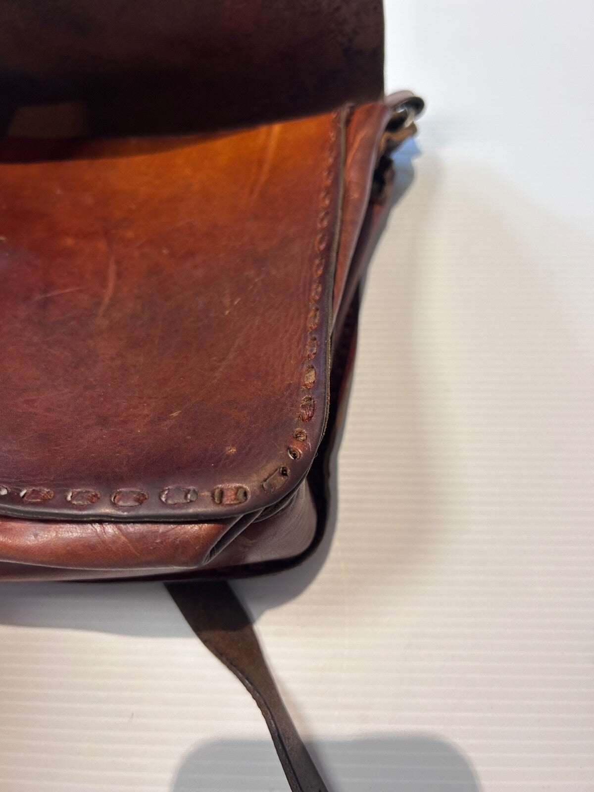 Vintage Handmade Leather Satchel – Rustic Brown Shoulder Bag