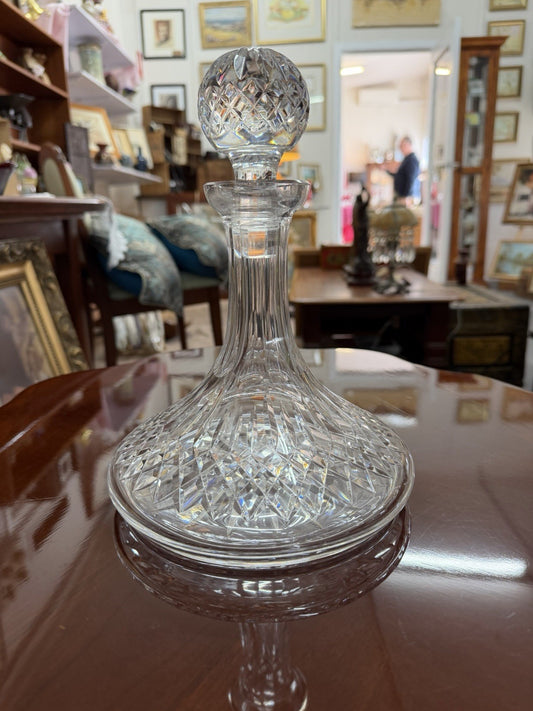 Waterford Crystal Lismore Ships Decanter Ireland Signed Original Stopper