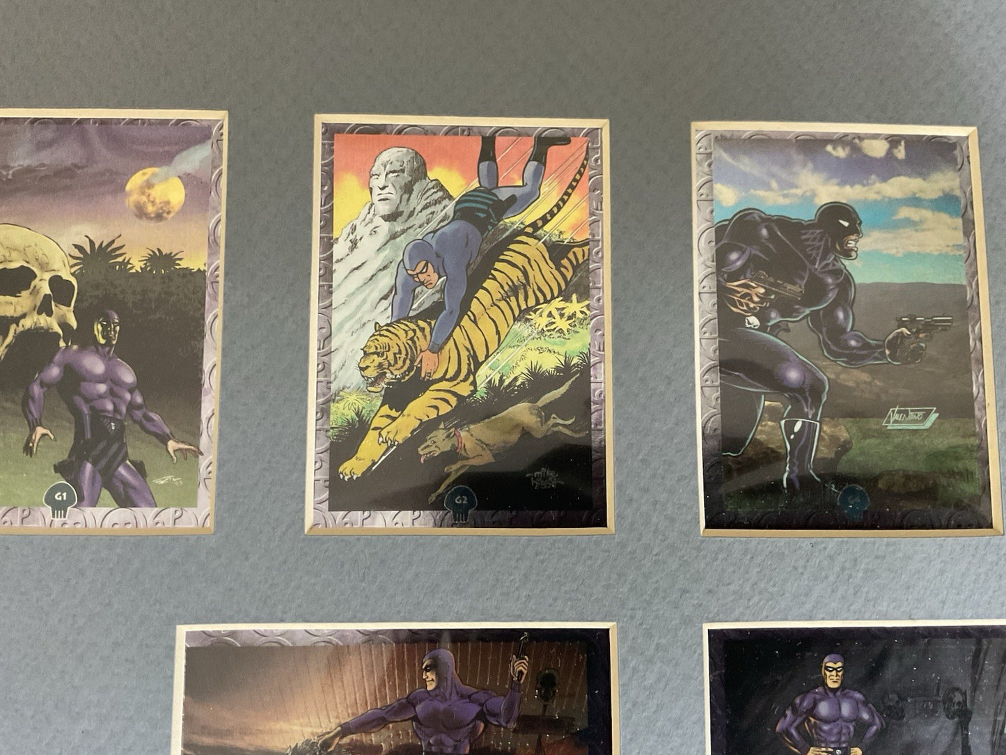 1994 The Phantom Gold Foil Chase Cards G1–G6 Complete Set Framed