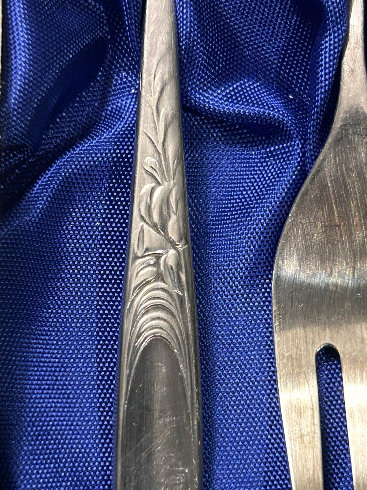 Vintage Wiltshire Asfodel Boxed Set Of 6 Forks Silver Plated Floral Ornate