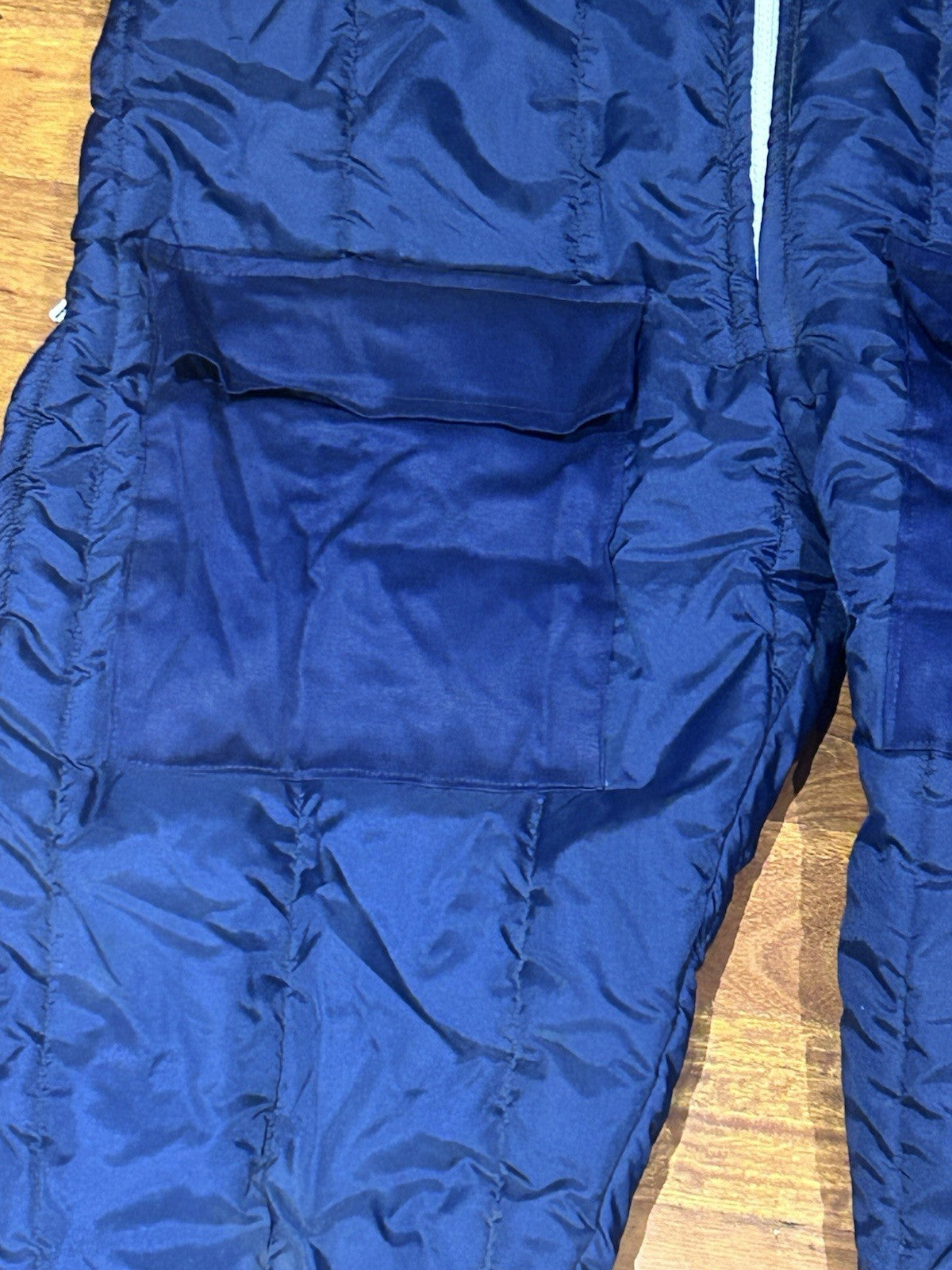 Vintage Aussie Ski Products Snow Suit Navy Blue Size L Hooded Retro 80s