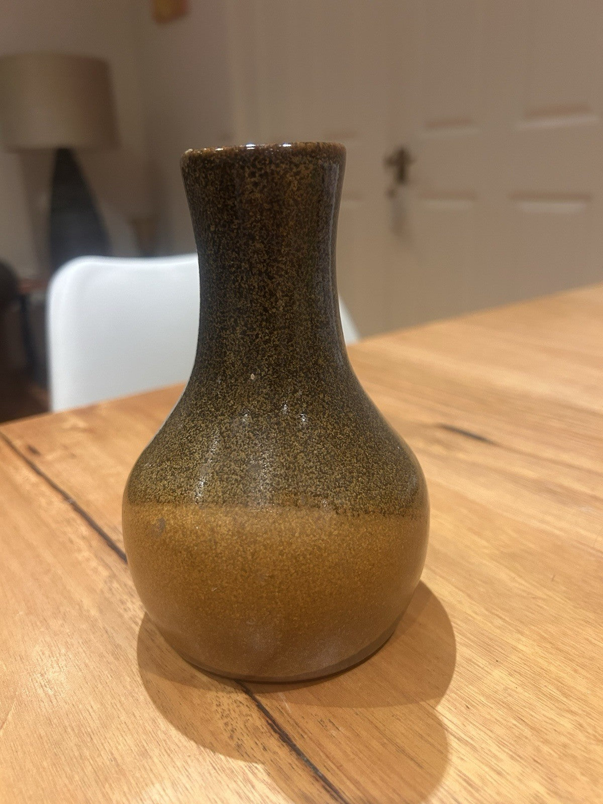 Vintage Pottery Craft USA Vase 15cm | Mid Century Brown Green Art Pottery
