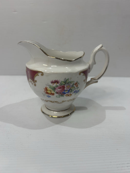 Royal Albert Canterbury Creamer Jug Bone China England Floral Gilt