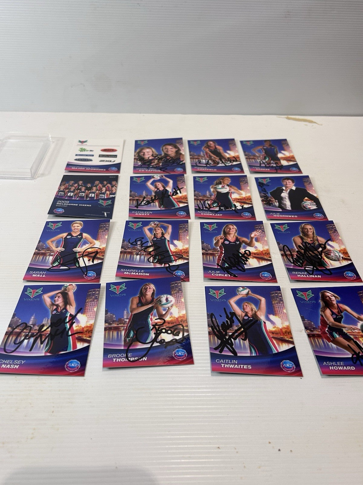 2009 Melbourne Vixens Signed Card Set Netball Premiers McMahon Chatfield