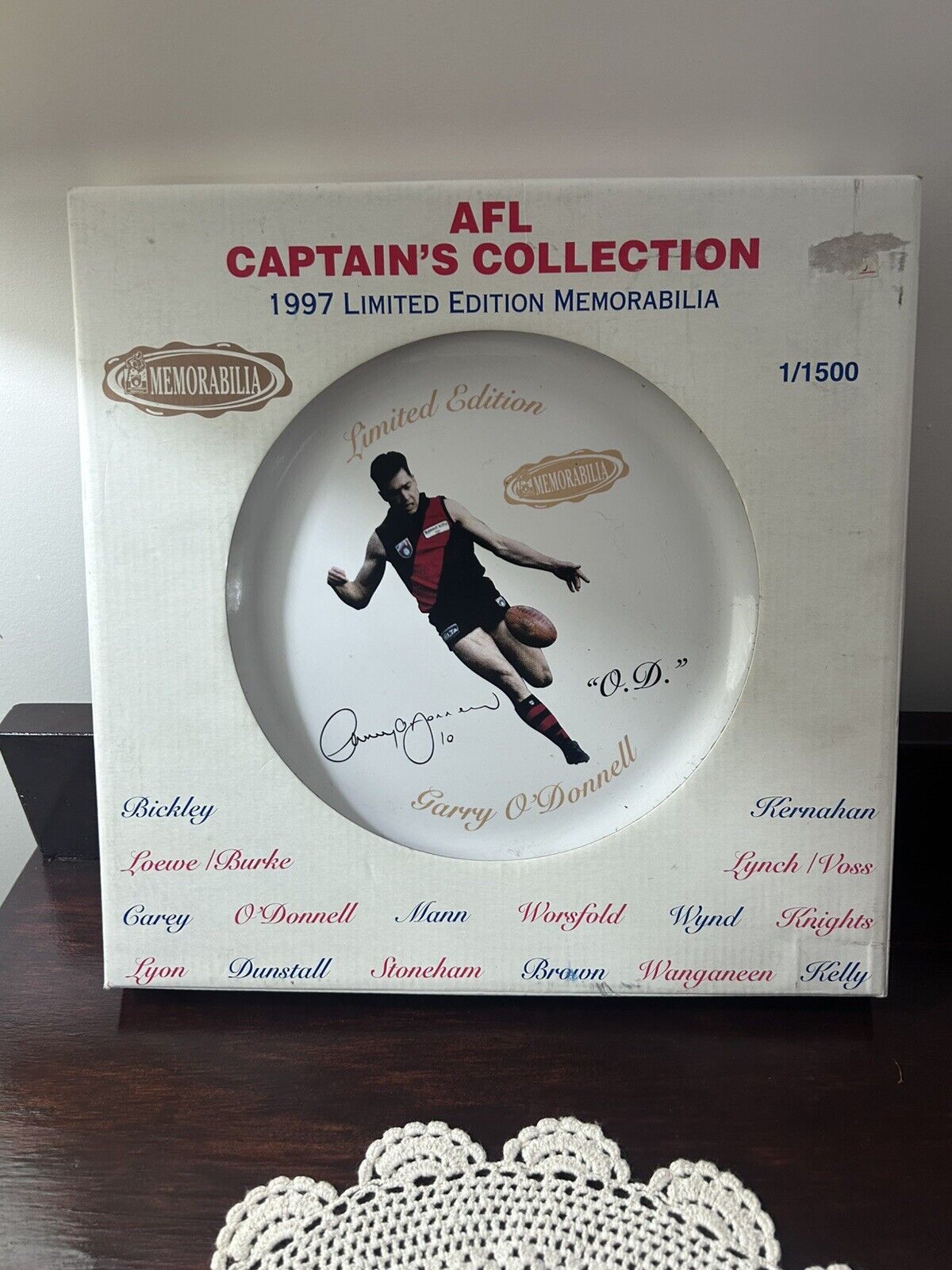 Essendon Gary O'donnell AFL Captain’s Collection 1997 Limited Edition Plate