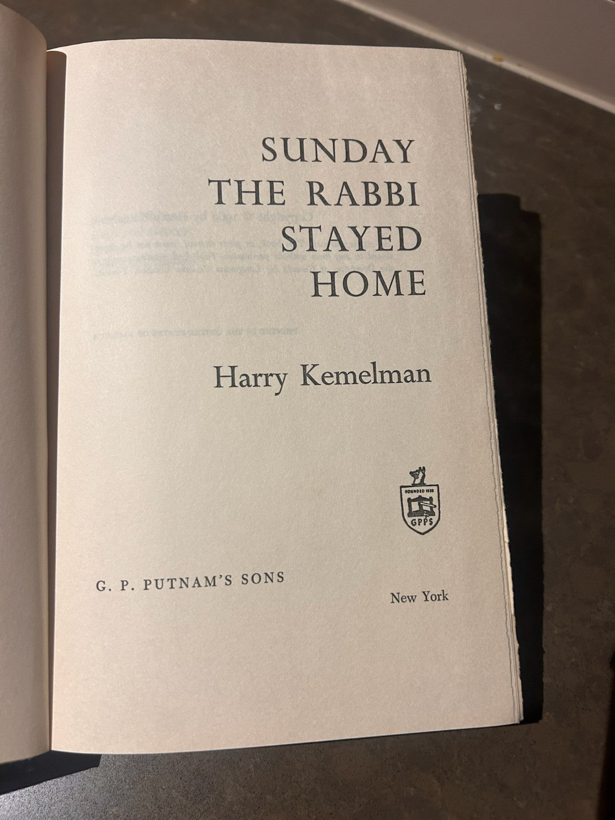 Sunday the Rabbi Stayed Home – Harry Kemelman | 1969 First Edition HC