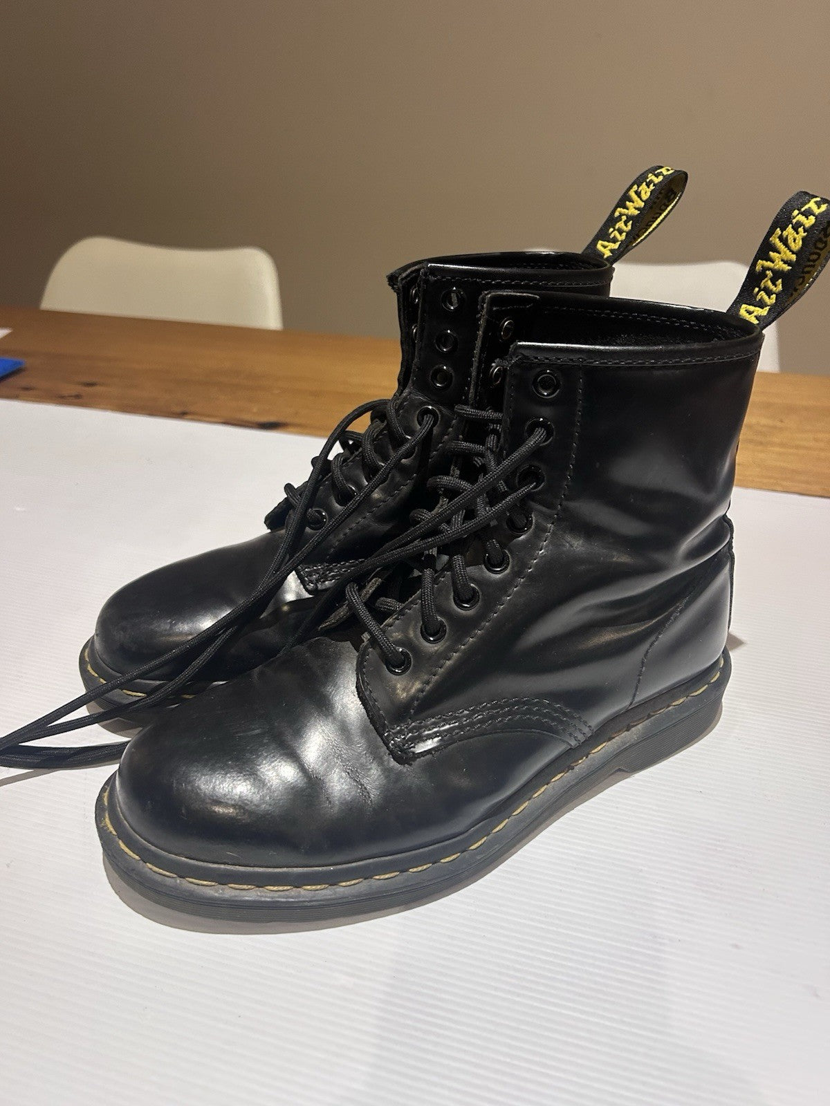 Dr Martens 1460 Black Leather Boots UK 6 EU 39 US 7 Lace-Up Made in China