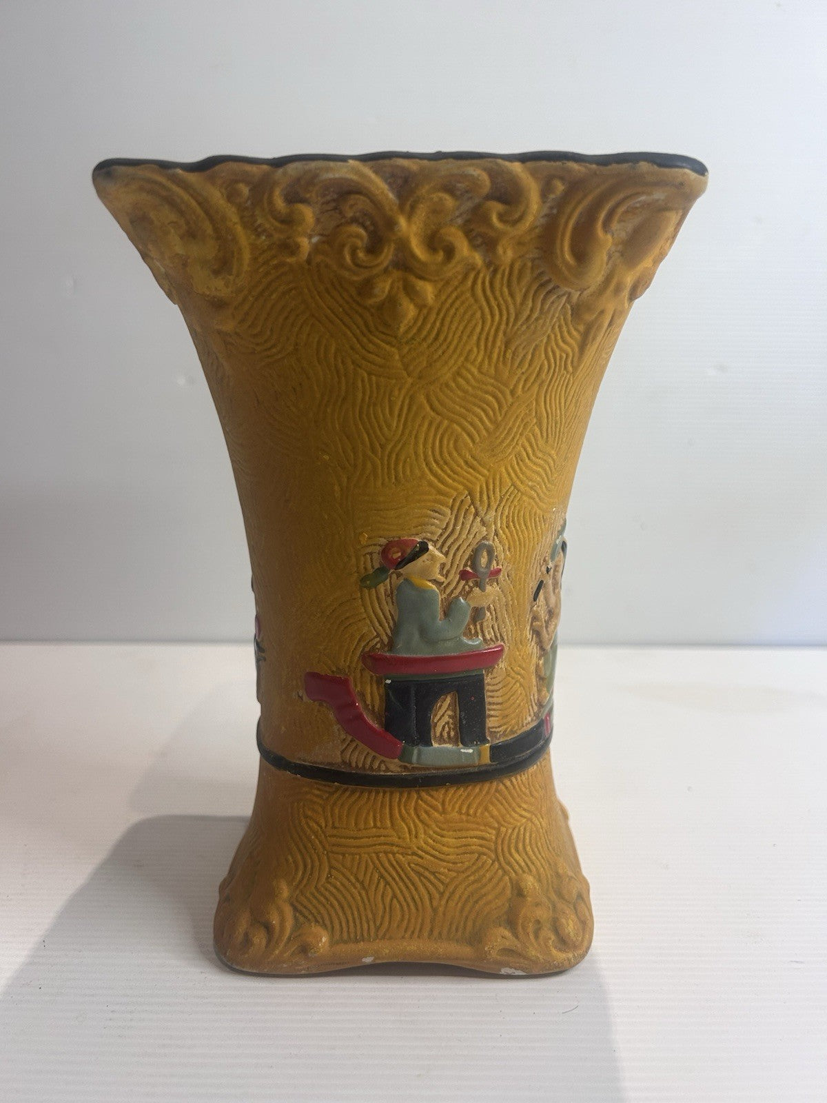 1932 SylvaC Style Vase No. 874 Yellow Egyptian Revival Reg 774557 England