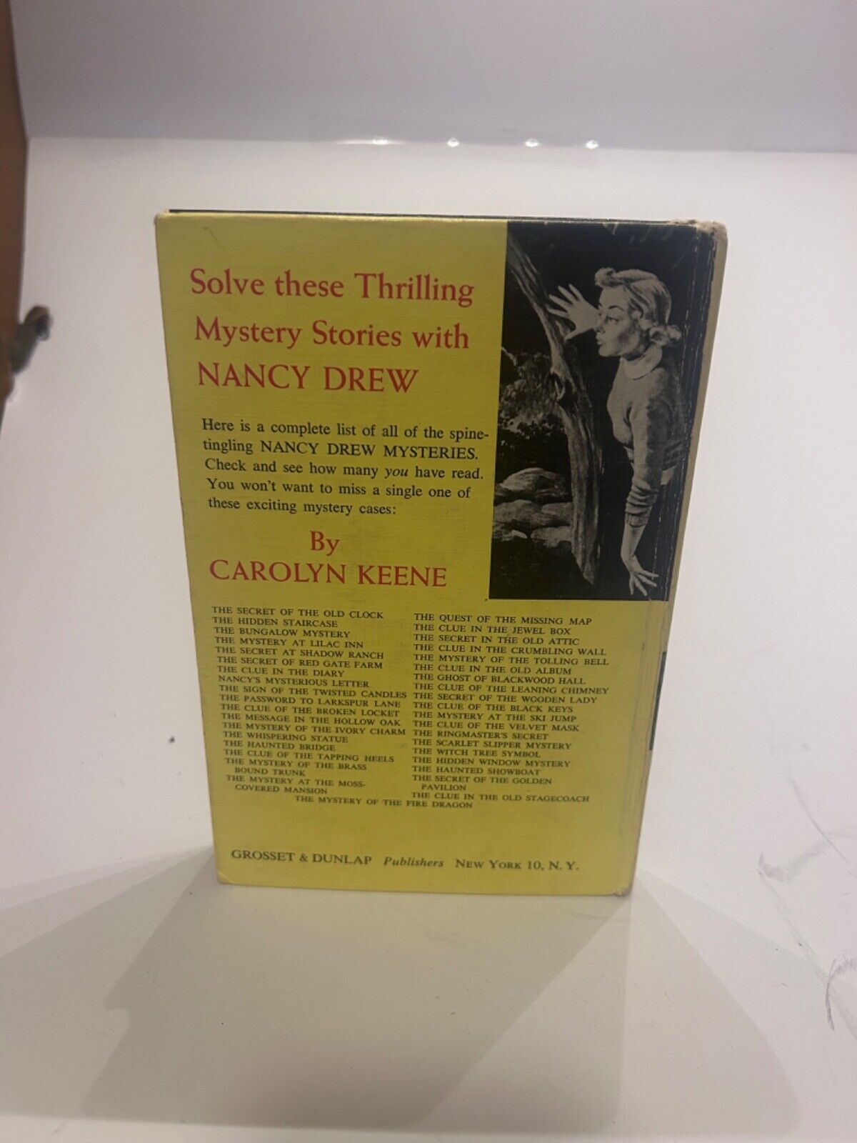Nancy Drew #24 The Clue in the Old Album yellow matte 1947 BLUE End papers