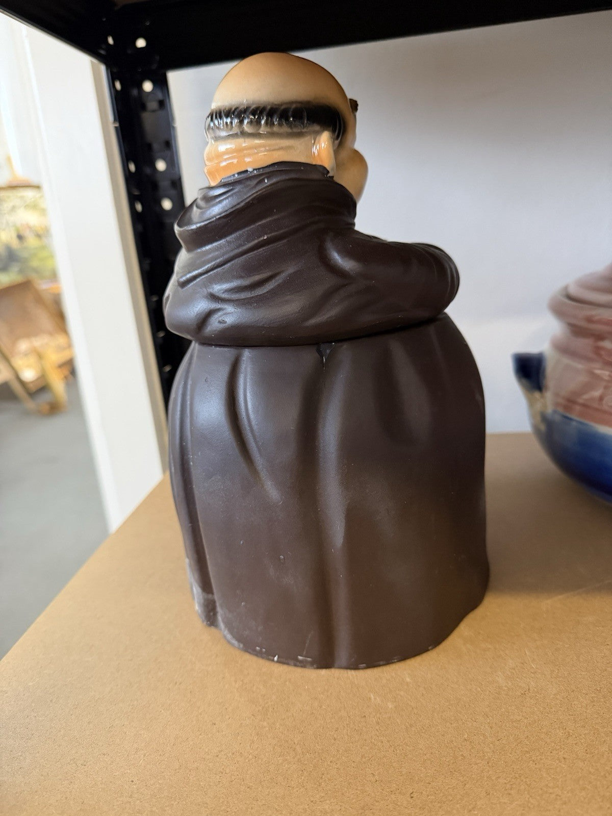 Vintage Monk Cookie Jar Japan Pottery “Thou Shall Not Get Fat” 27cm