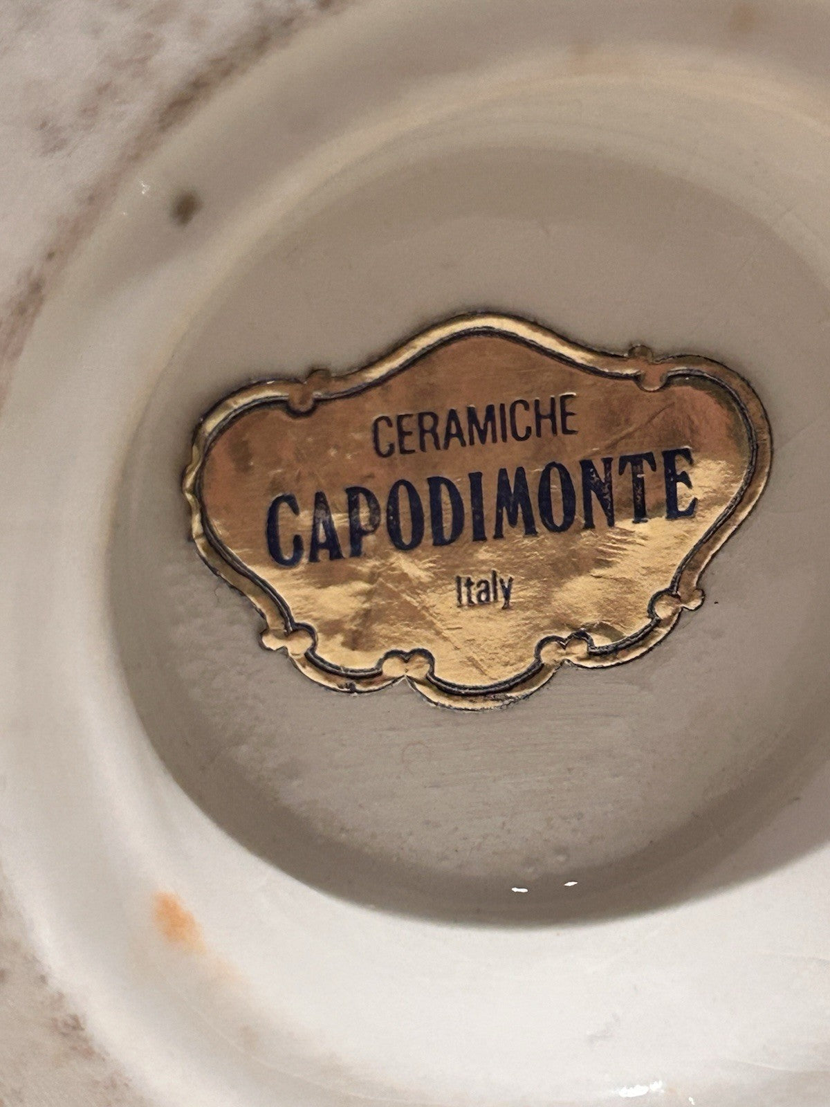 Vintage Capodimonte Italy Ceramic Salt Pepper Mills Hand Painted Pair