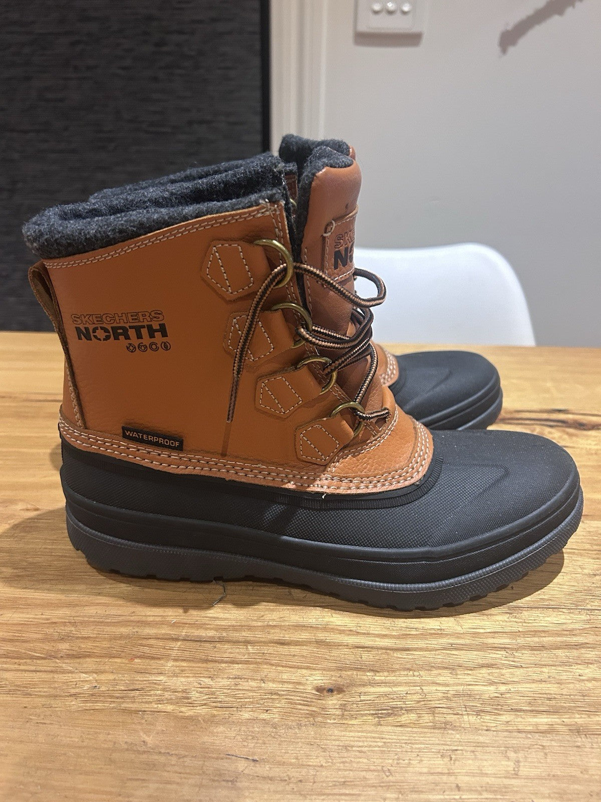 Skechers North Men’s Winter Boots US 8 Waterproof Thinsulate Faux Fur Lined