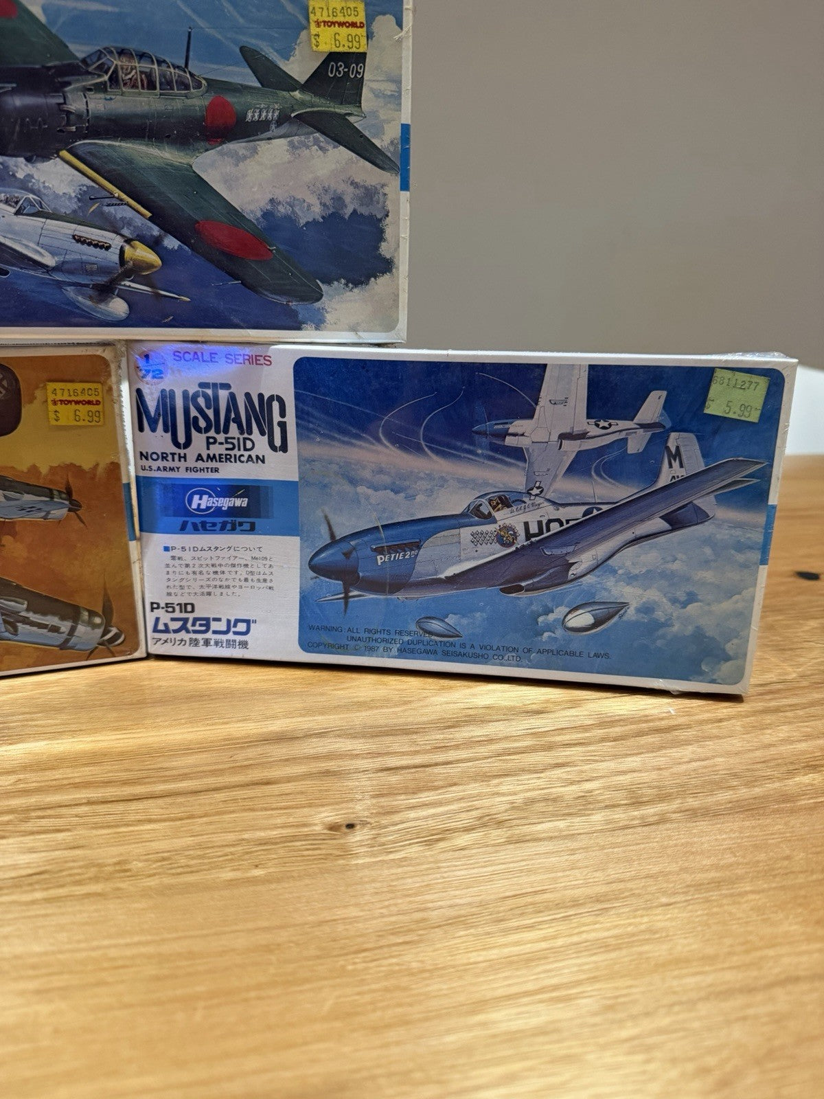 Hasegawa 1/72 Zero Fighter Mustang P-51D Fw190D Factory Sealed Model Kit Lot
