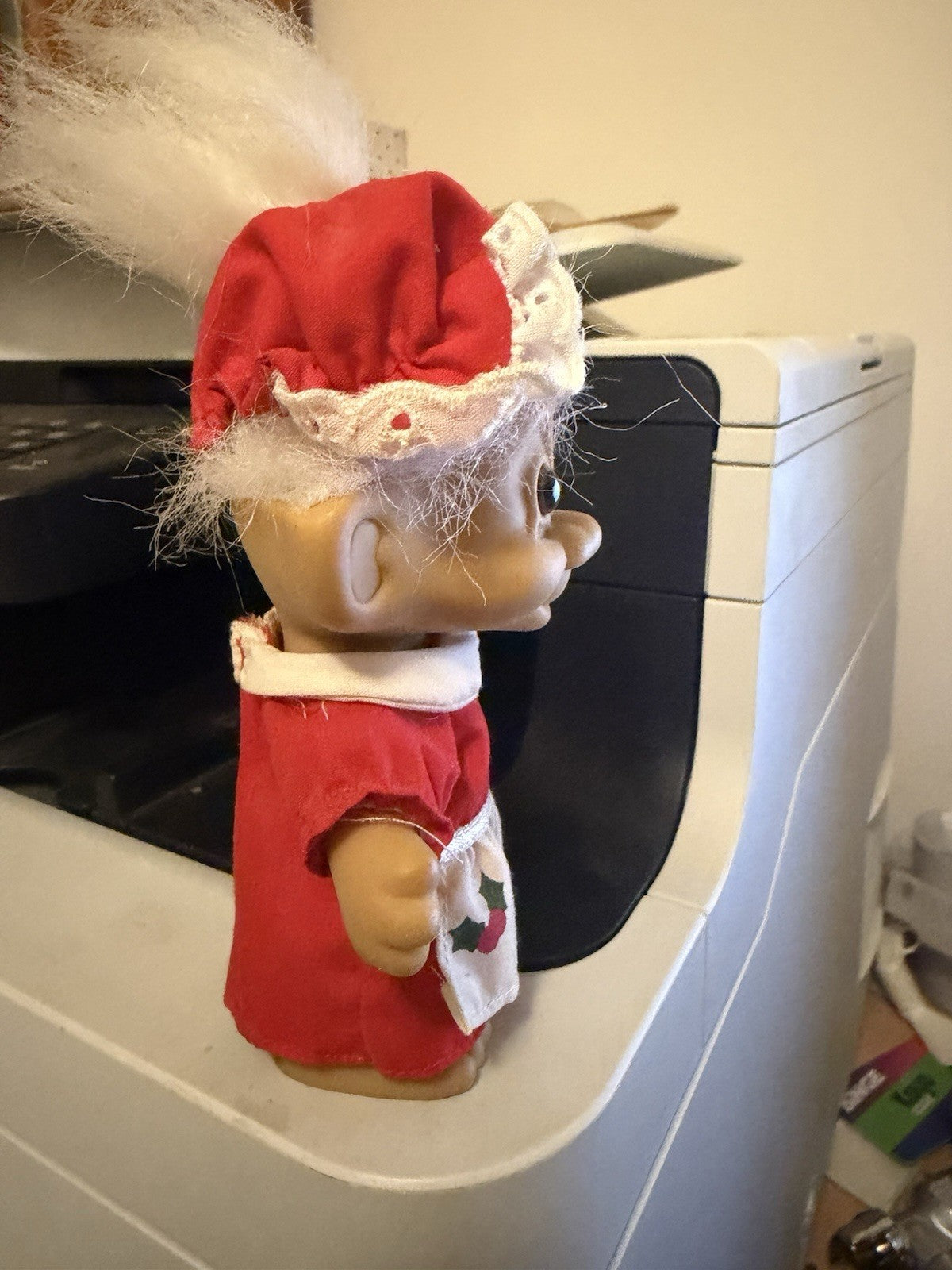 Vintage Russ Berrie Christmas Troll Doll Mrs Claus Santa 1980s No 18279