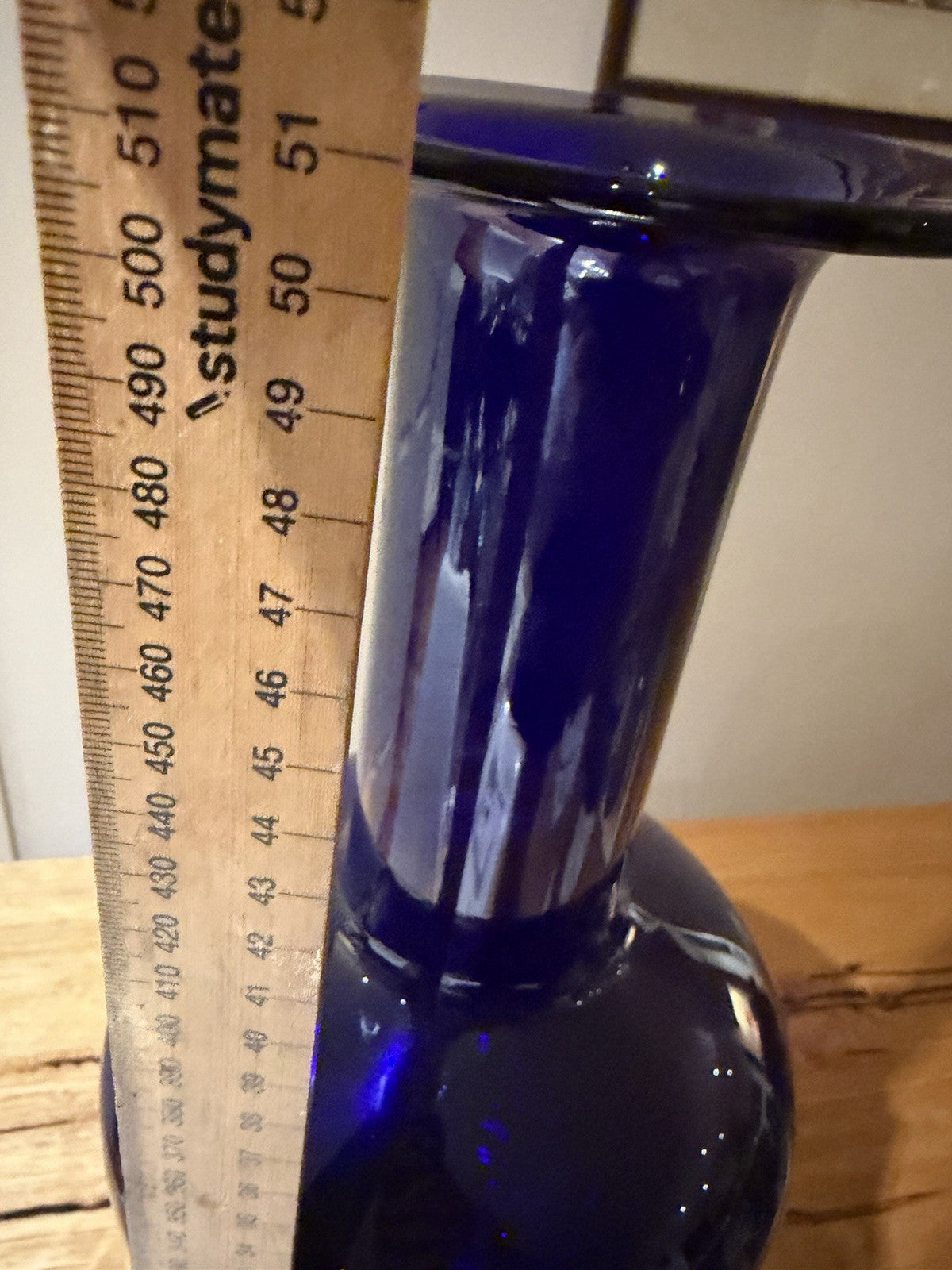 Holmegaard Gulvvase Otto Brauer Cobalt Blue Glass Floor Vase 52cm Denmark