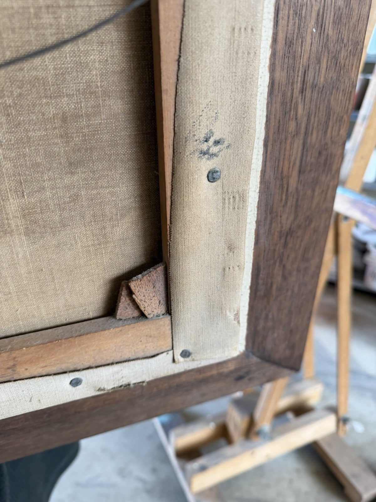 Large Original 1924 Oil Painting Lions – Signed J.M.J. – Period Frame