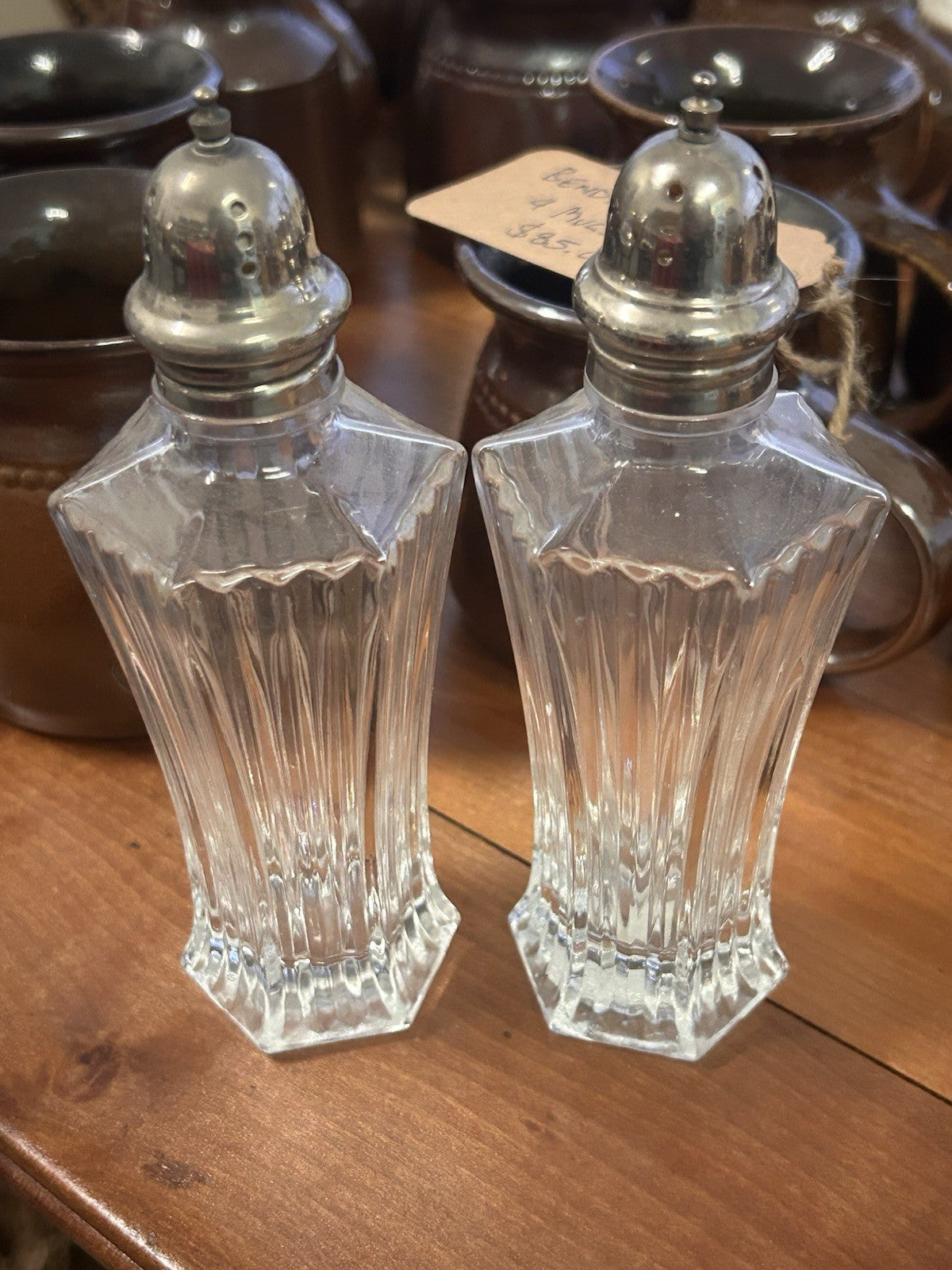 Vintage Mikasa Crystal Salt & Pepper Shakers – Set of Two