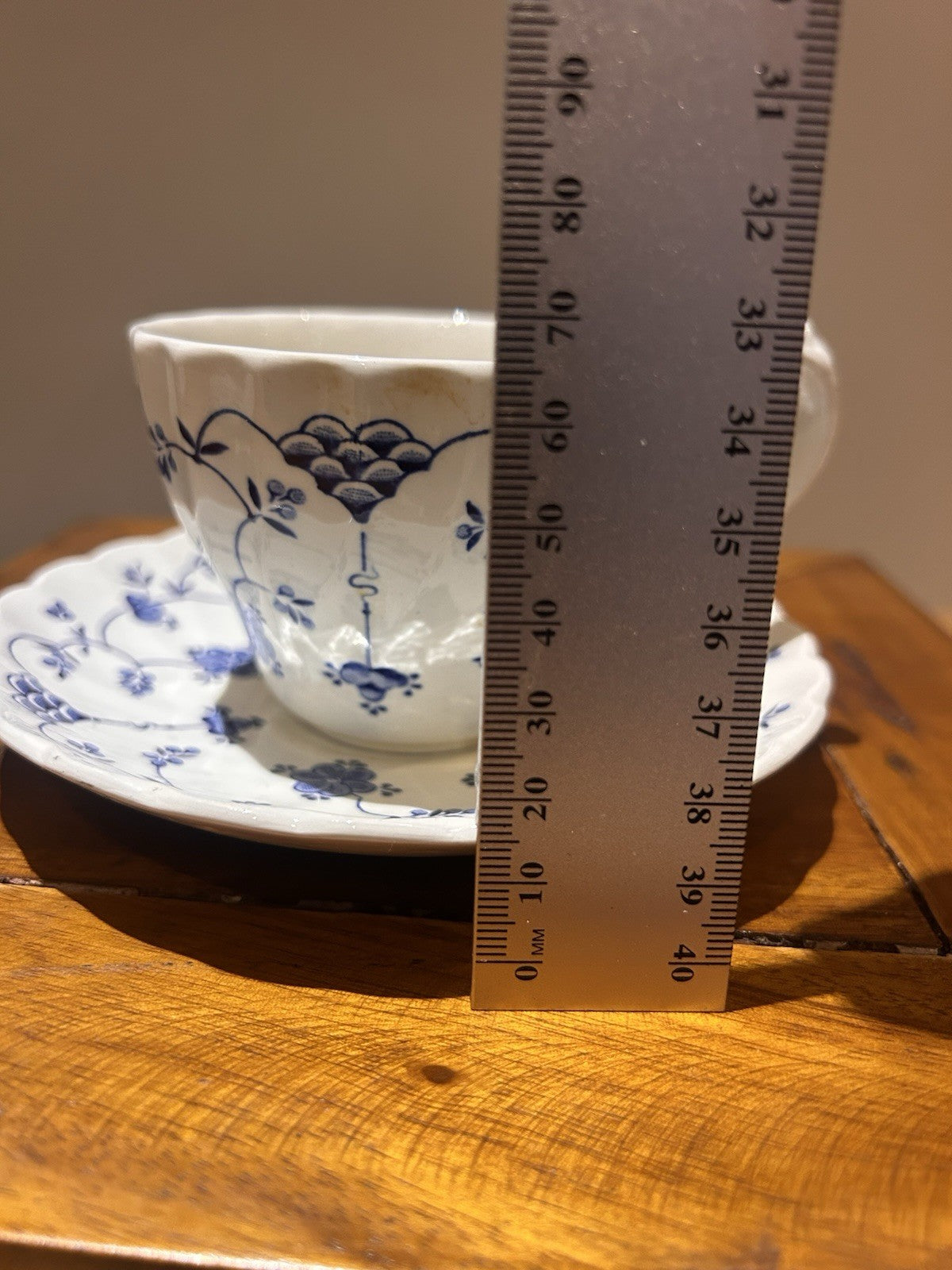 Myott Finlandia Blue Cup & Saucer 1982 England Staffordshire Vintage