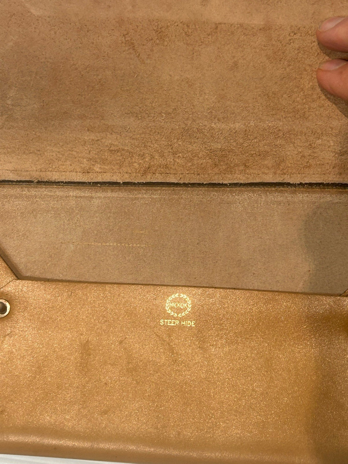 Vintage Hickok Steer Hide Leather Road Maps Case 1950s Motoring Accessory