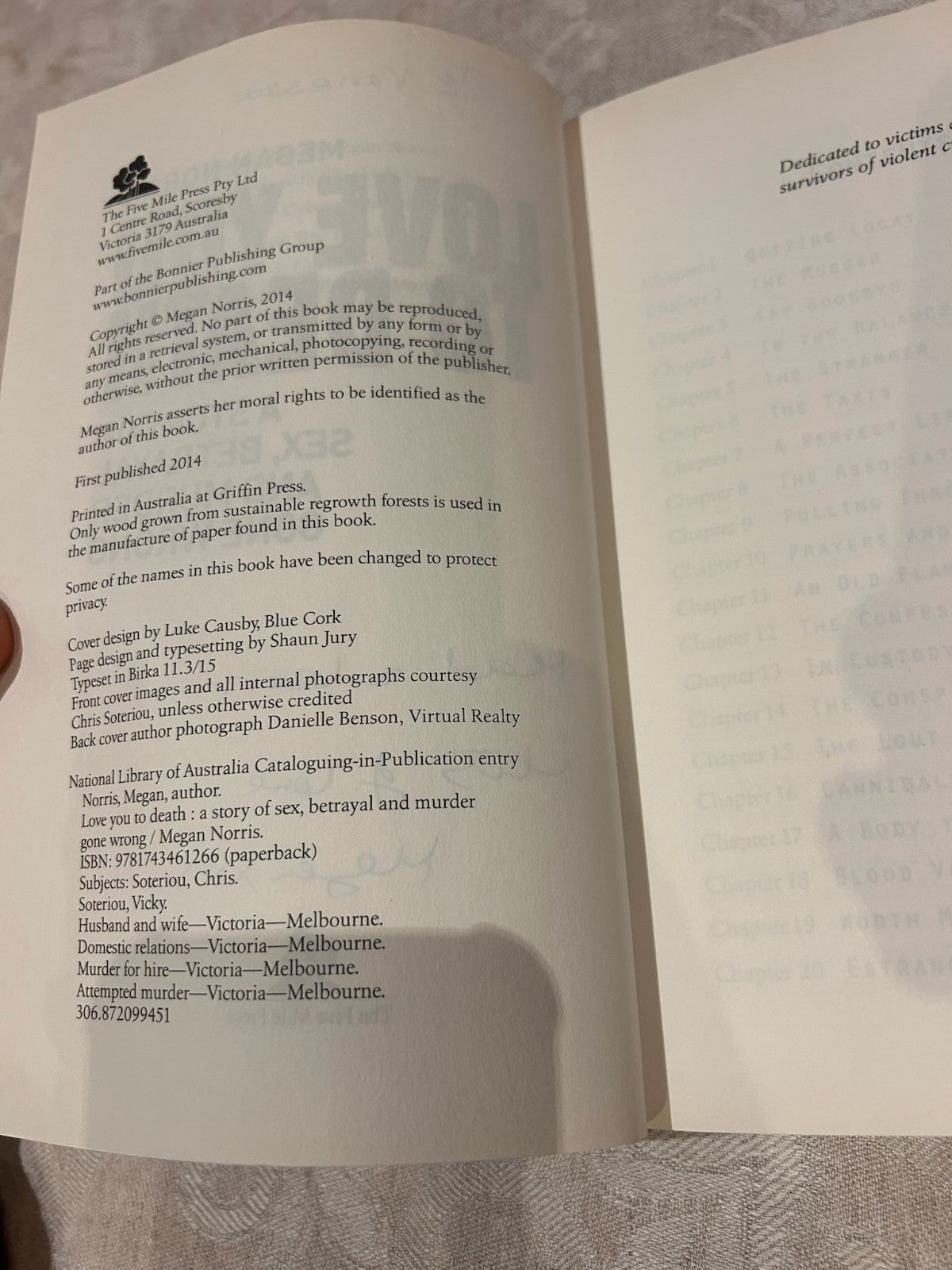 Love You to Death Signed Megan Norris Australian True Crime | First Ed | 2014