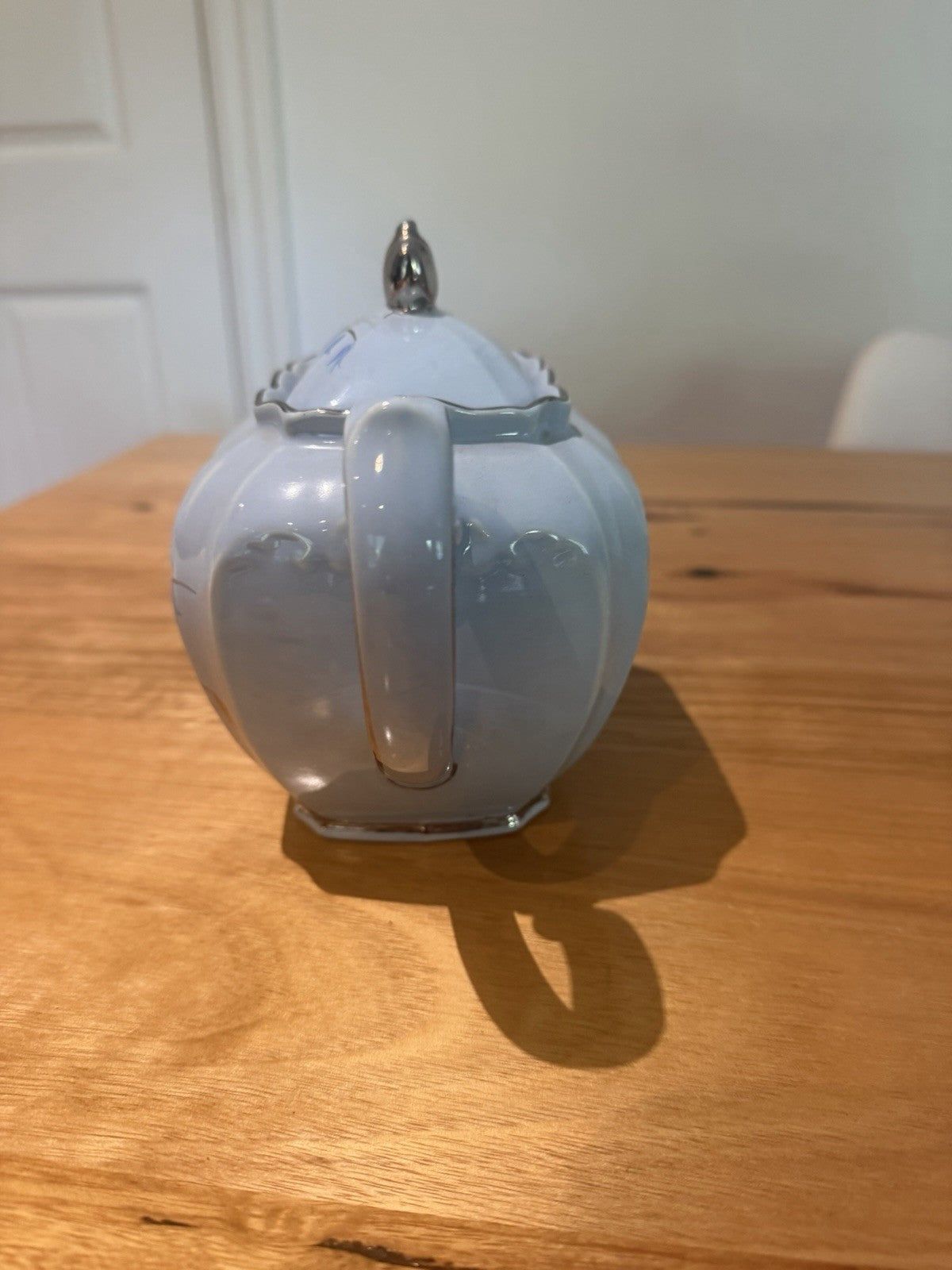 Vintage Sadler 2058 Bluebell Teapot Sugar Bowl Set Silver Trim England