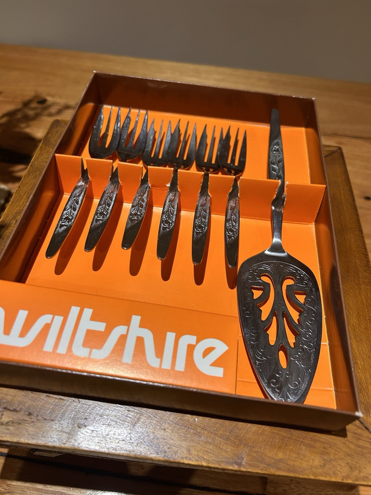 Vintage Wiltshire New Rose Boxed Cutlery Sets x5 Retro Entertaining