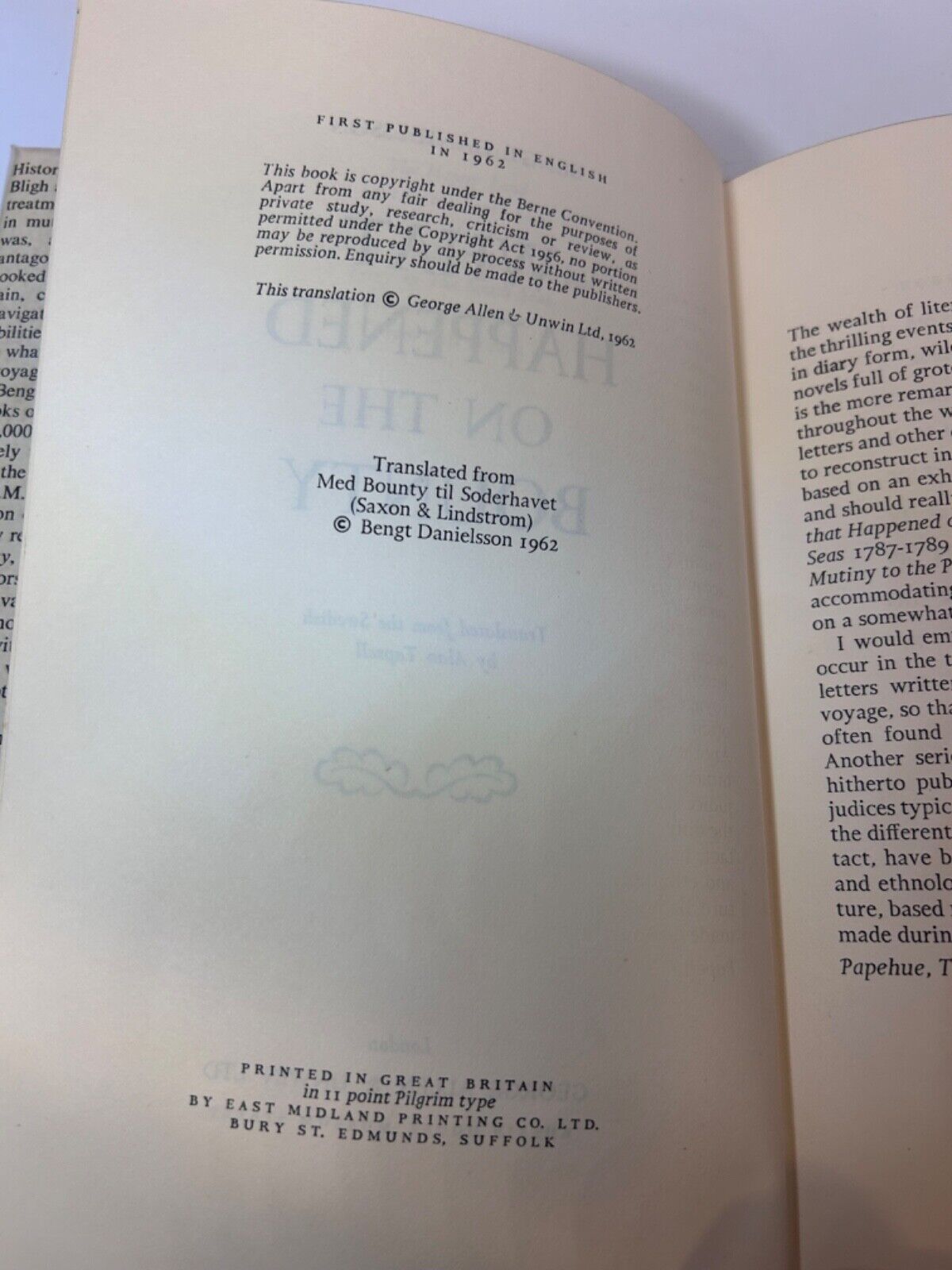 What Happened on the Bounty by Bengt Danielsson First Edition H/C D/J 1962