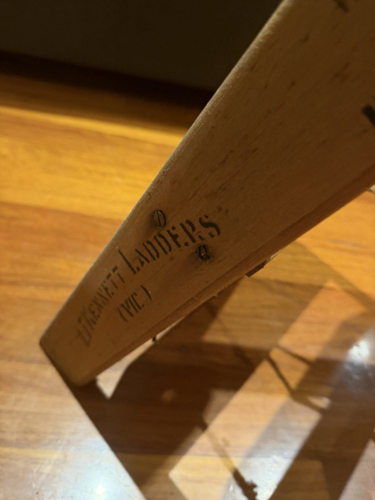 Vintage L Kennett Ladders Wooden Light House Step Ladder No 3 Industrial