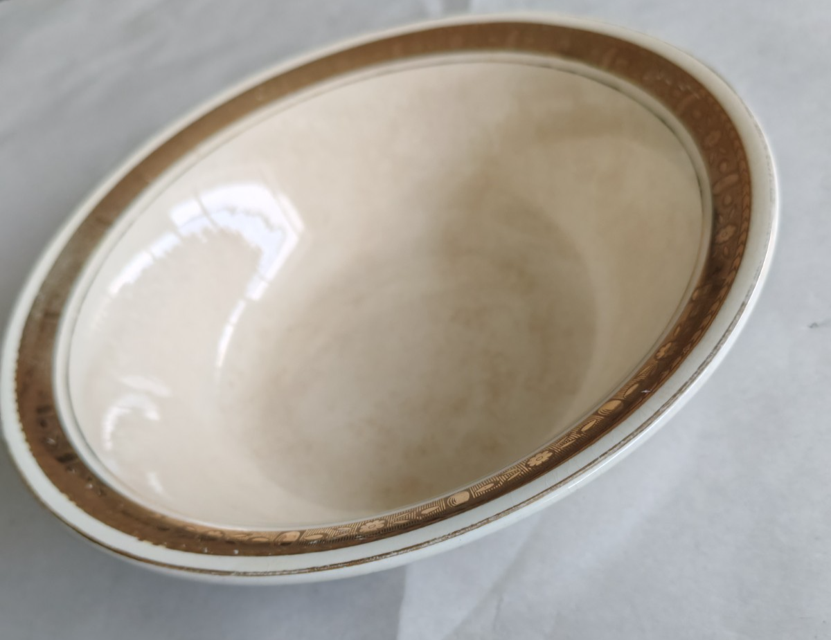 Vintage Burleigh Ware Creamware Serving Bowl - Burgess & Leigh