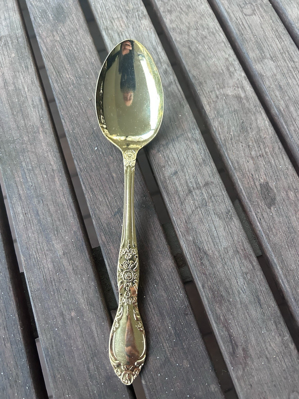 Vintage Gold Stainless Steel 49pc Cutlery Set Japan Ornate Floral Pattern