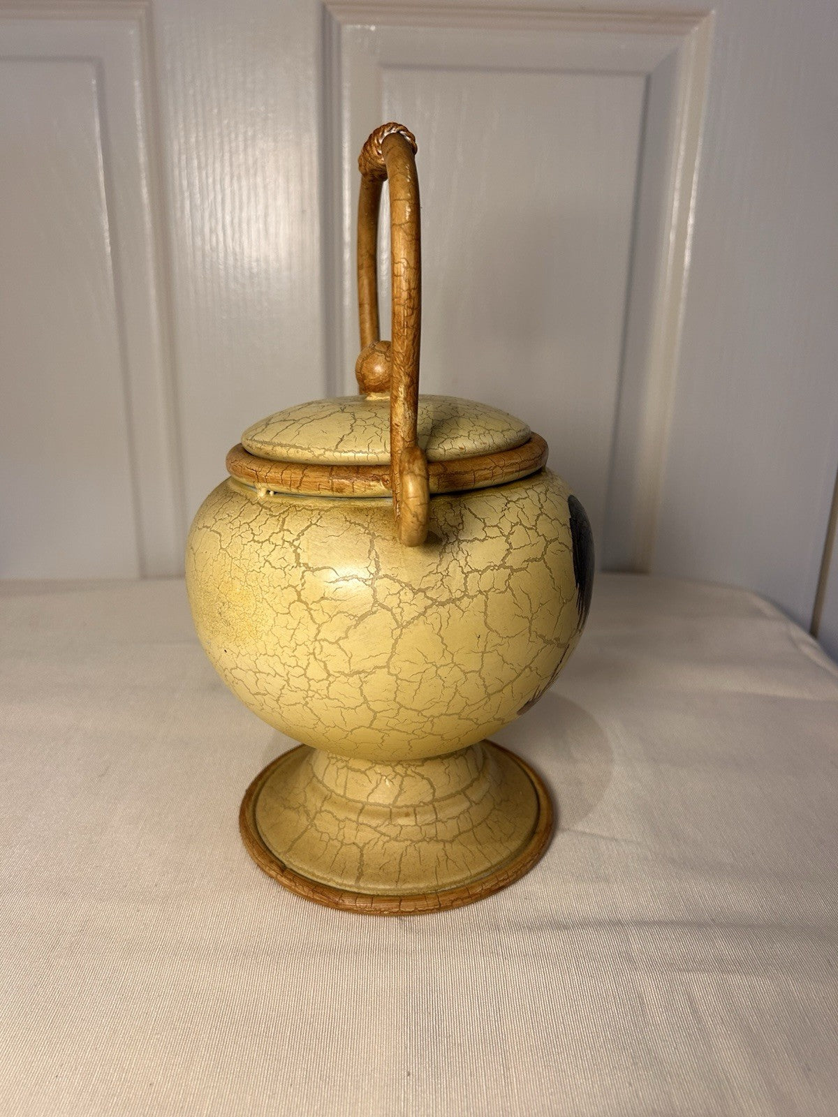 Rustic Rooster Decorative Teapot Jug – Crackle Finish Country Farmhouse 26cm