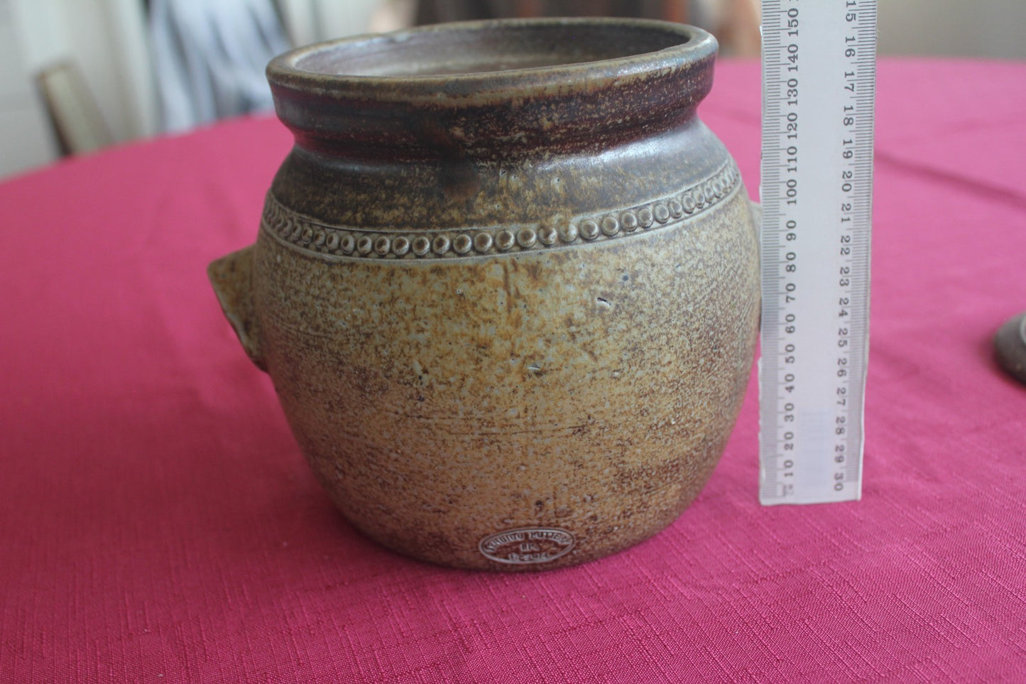 Bendigo Pottery Lidded Stoneware Crock – Australian Handmade – Rustic Studio Pot