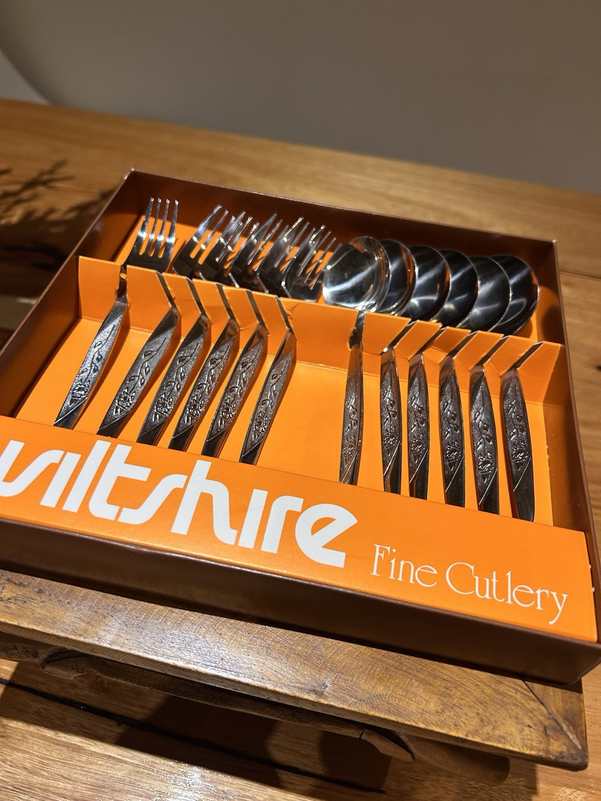 Vintage Wiltshire New Rose Boxed Cutlery Sets x5 Retro Entertaining