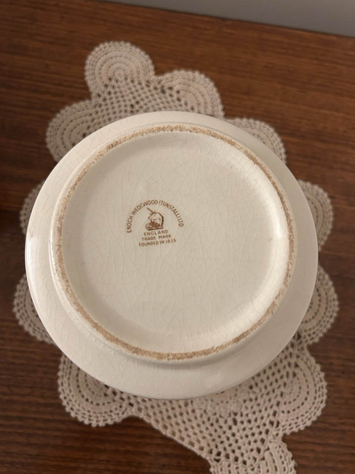 Enoch Wedgwood Tunstall Floral Burgundy Gold Cachepot Vintage England