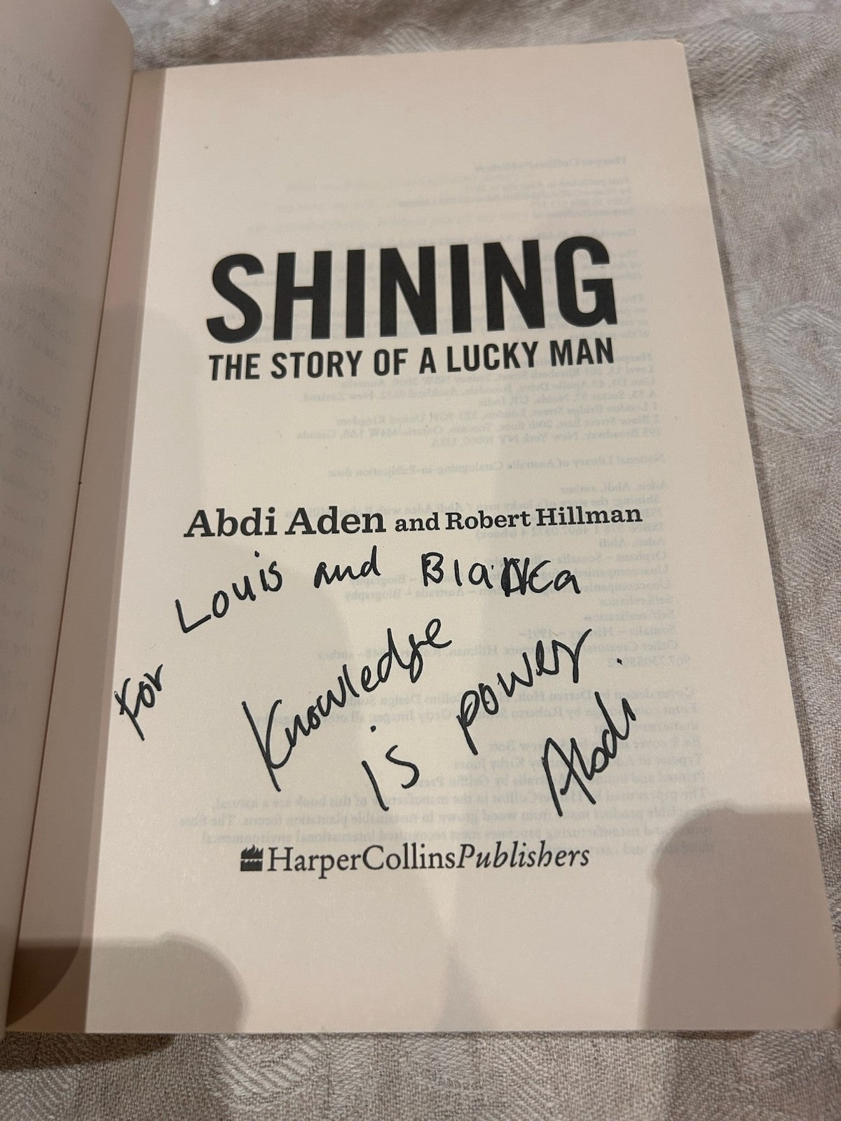 Shining: Story of a Lucky Man - Signed Abdi Aden | 2015 1st Edition