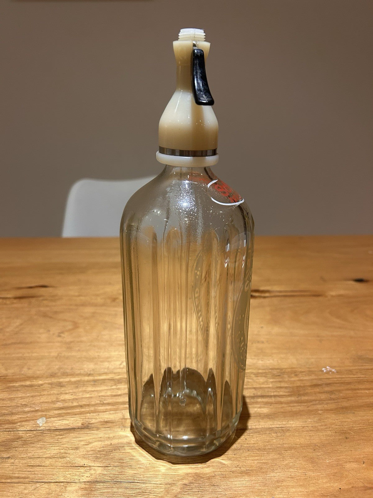 Pair of Schweppes Soda Siphons 1950s Bakelite Tops Cream & Black Levers