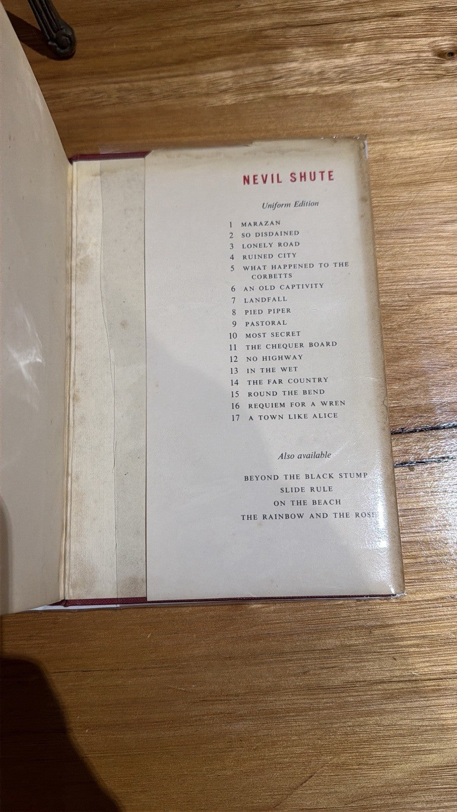 Nevil Shute Trustee From the Toolroom 1960 HC DJ Heinemann Reprint Novel