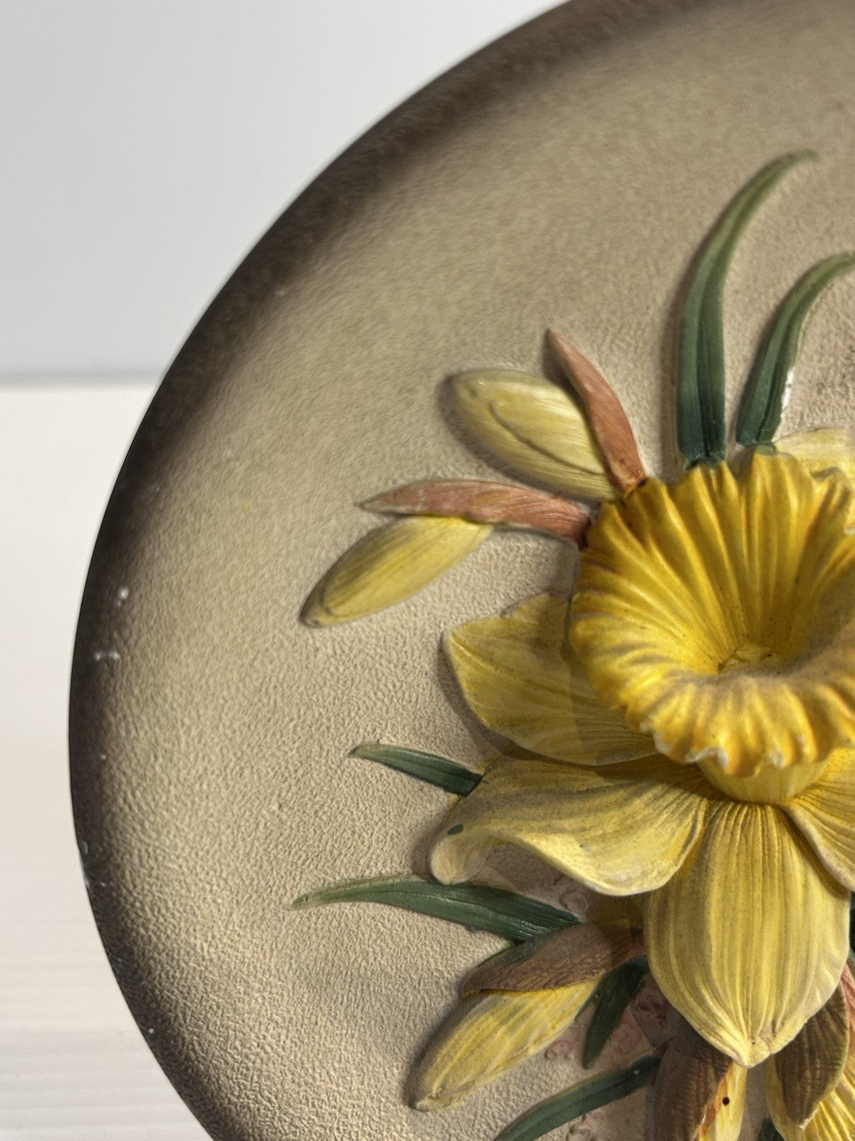 Bossons England Daffodils Wall Plaque 1959 Raised Floral Art Approx 16cm